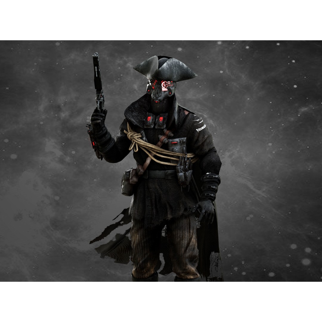 Space Pirate 3D Model – Low Poly Rigged Character, FBX & OBJ - View 14