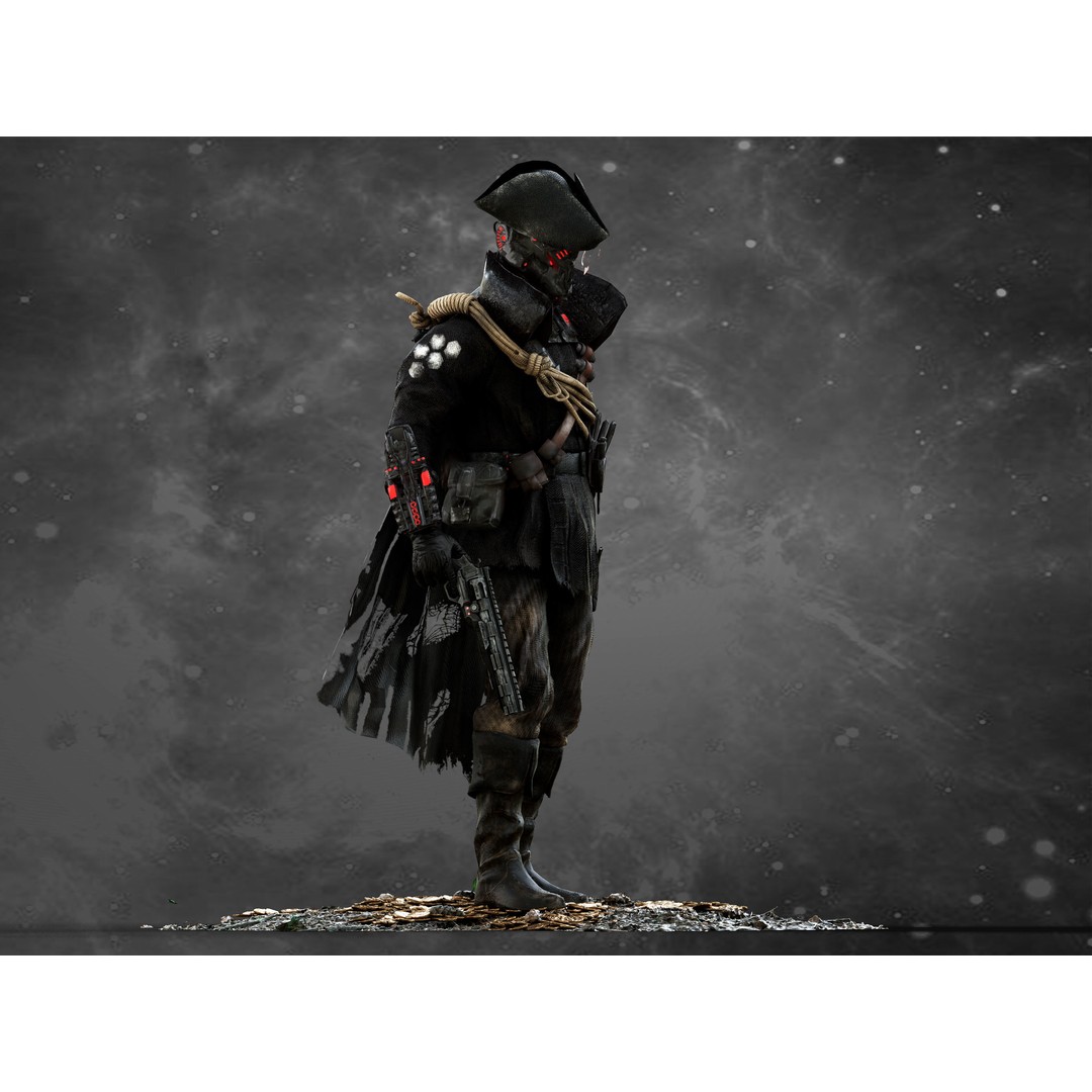 Space Pirate 3D Model – Low Poly Rigged Character, FBX & OBJ - View 3