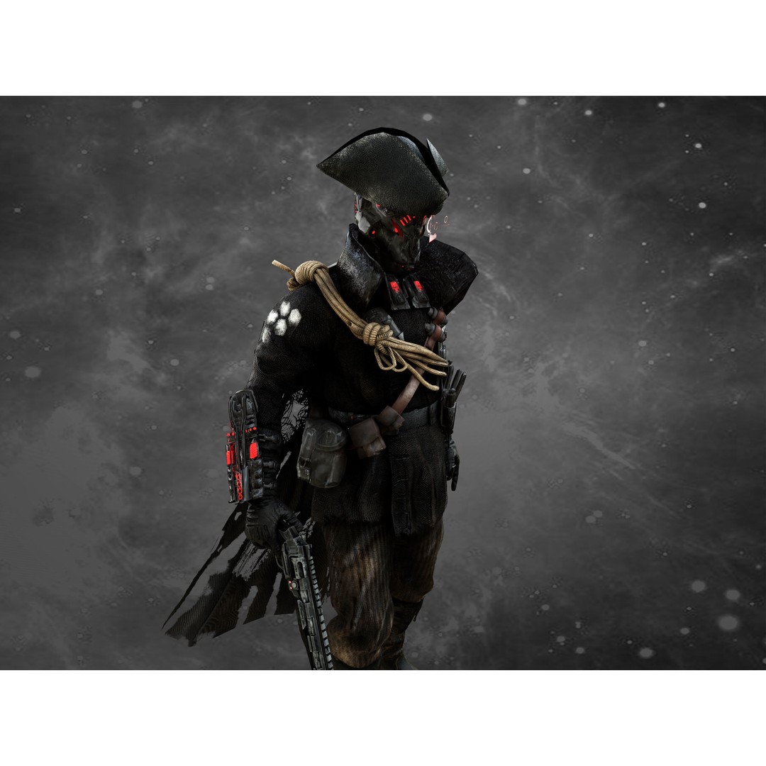 Space Pirate 3D Model – Low Poly Rigged Character, FBX & OBJ - View 5
