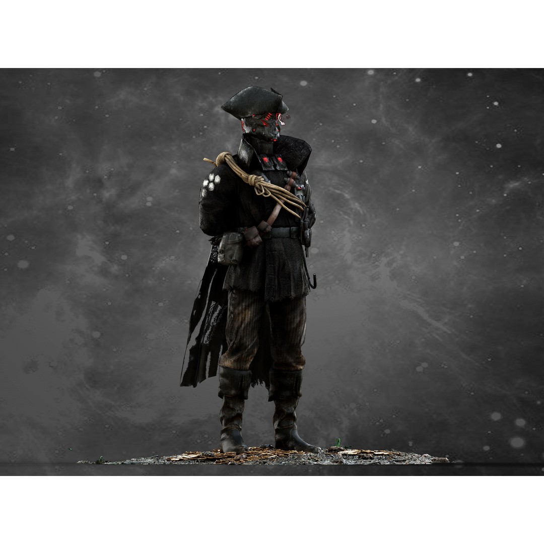 Space Pirate 3D Model – Low Poly Rigged Character, FBX & OBJ - View 6