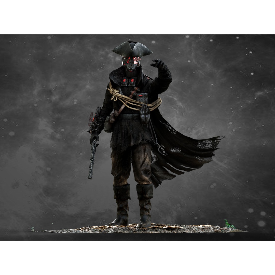 Space Pirate 3D Model – Low Poly Rigged Character, FBX & OBJ - View 7
