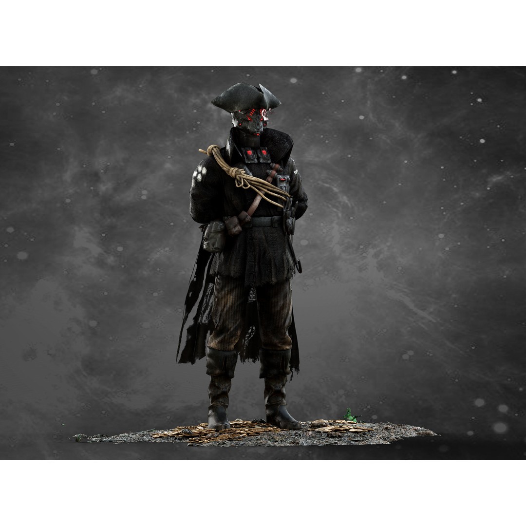 Space Pirate 3D Model – Low Poly Rigged Character, FBX & OBJ - View 8