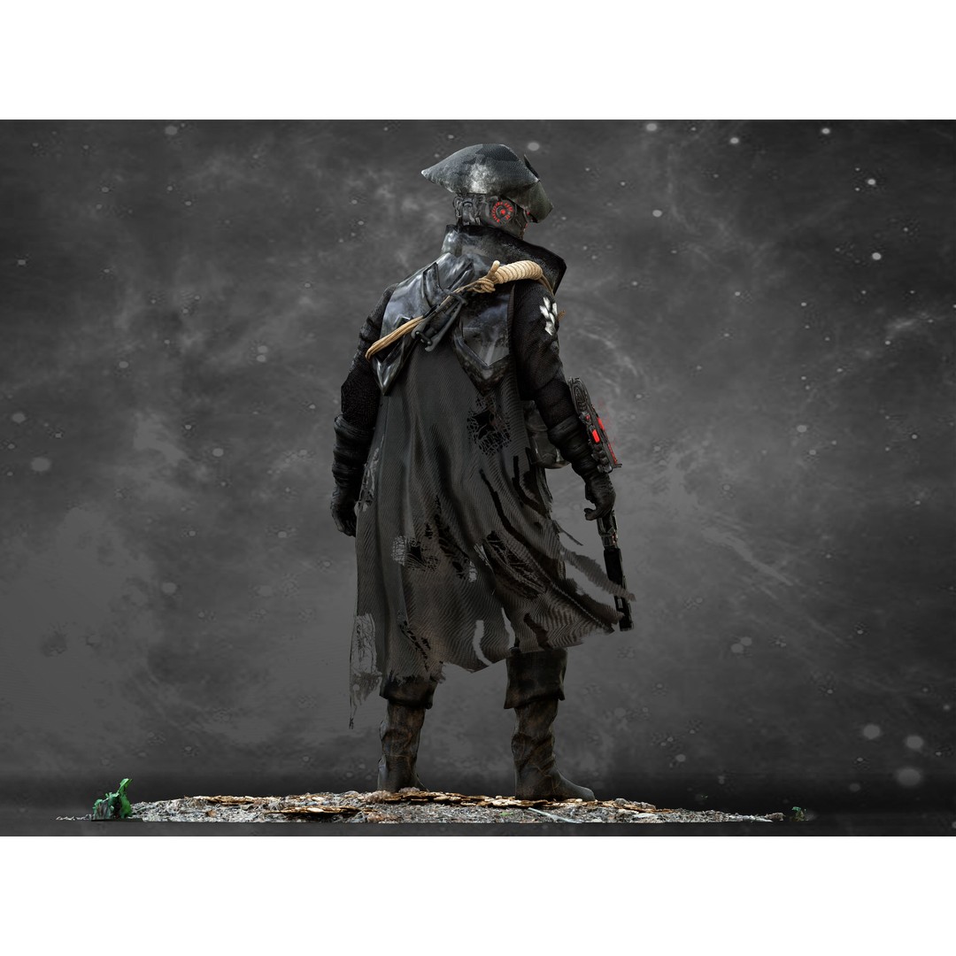 Space Pirate 3D Model – Low Poly Rigged Character, FBX & OBJ - View 9