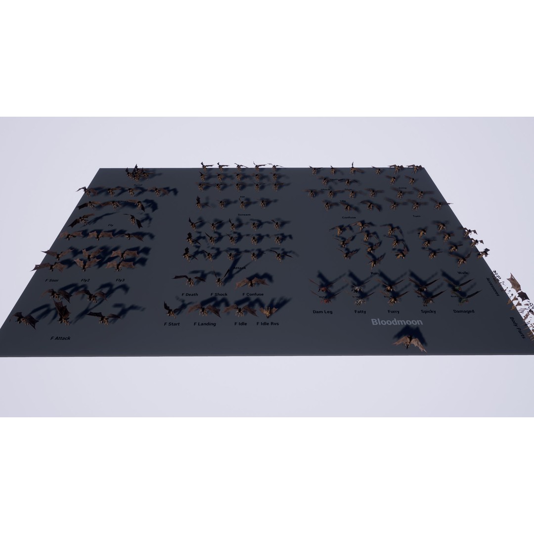 Bloodmoon 3D Model – Rigged Low-Poly Character with Animations, FBX