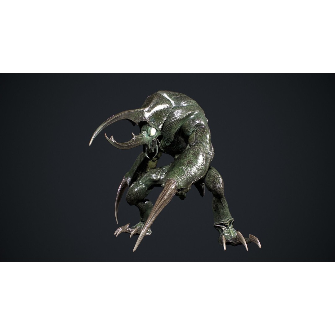 Bug Creature 3D Model – Low Poly Fantasy Character, Rigged, PBR - View 10