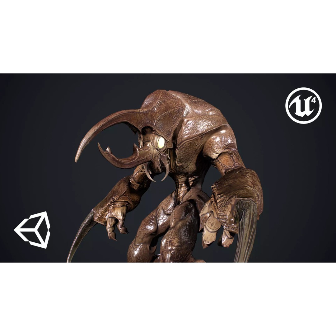 Bug Creature 3D Model – Low Poly Fantasy Character, Rigged, PBR - View 2