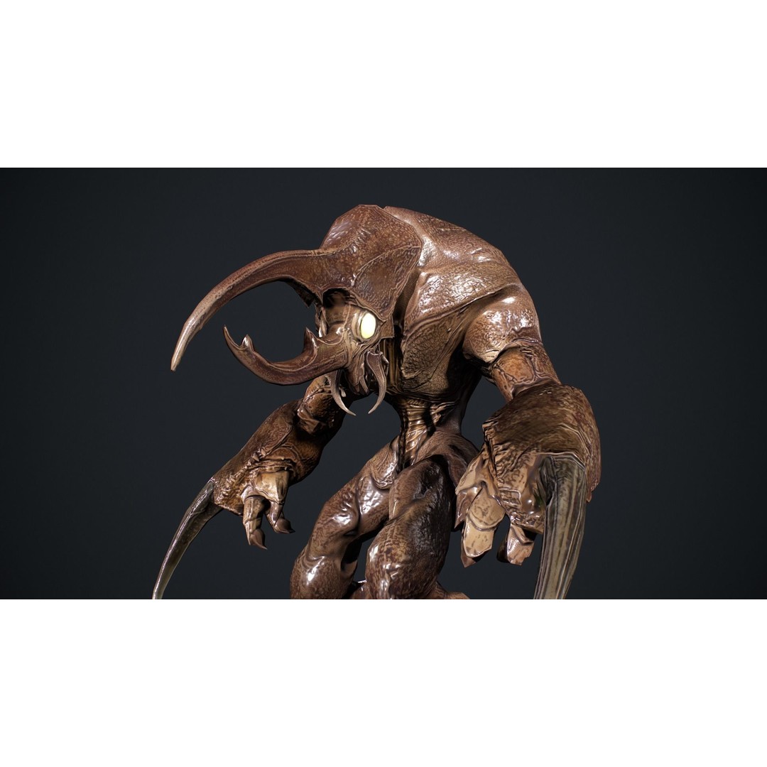 Bug Creature 3D Model – Low Poly Fantasy Character, Rigged, PBR - View 3