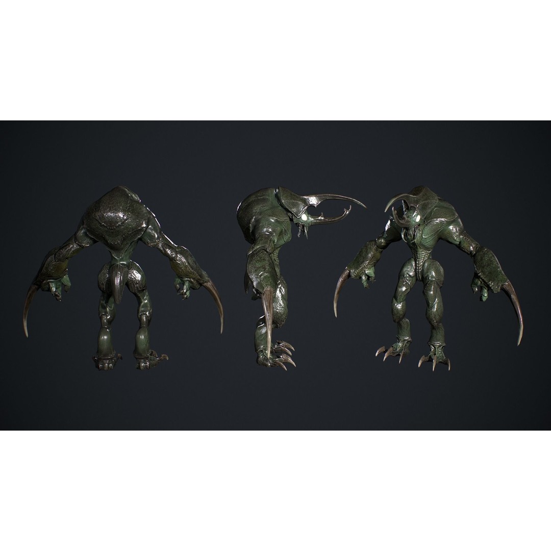 Bug Creature 3D Model – Low Poly Fantasy Character, Rigged, PBR - View 6
