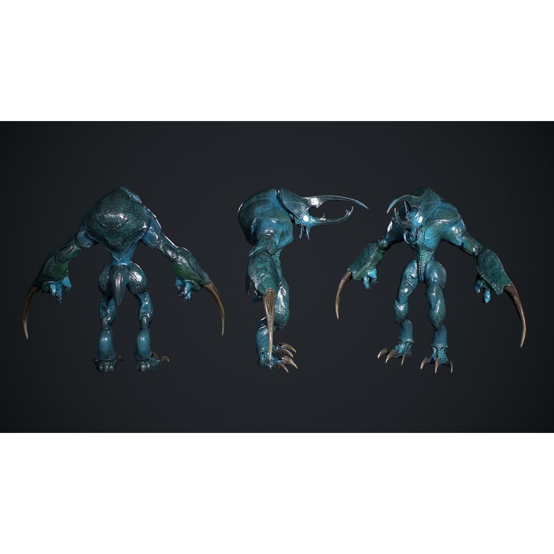 Bug Creature 3D Model – Low Poly Fantasy Character, Rigged, PBR - View 7