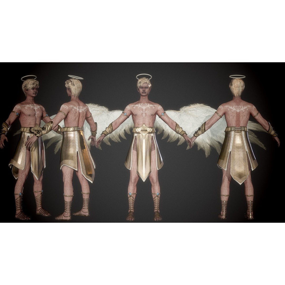 Angel Mikhail 3D Model – Low Poly Rigged Character for Games - View 5