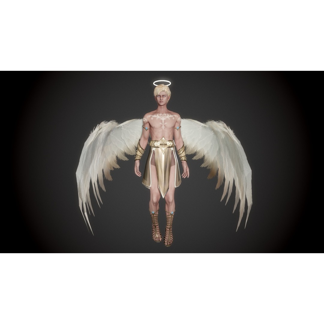 Angel Mikhail 3D Model – Low Poly Rigged Character for Games - View 6