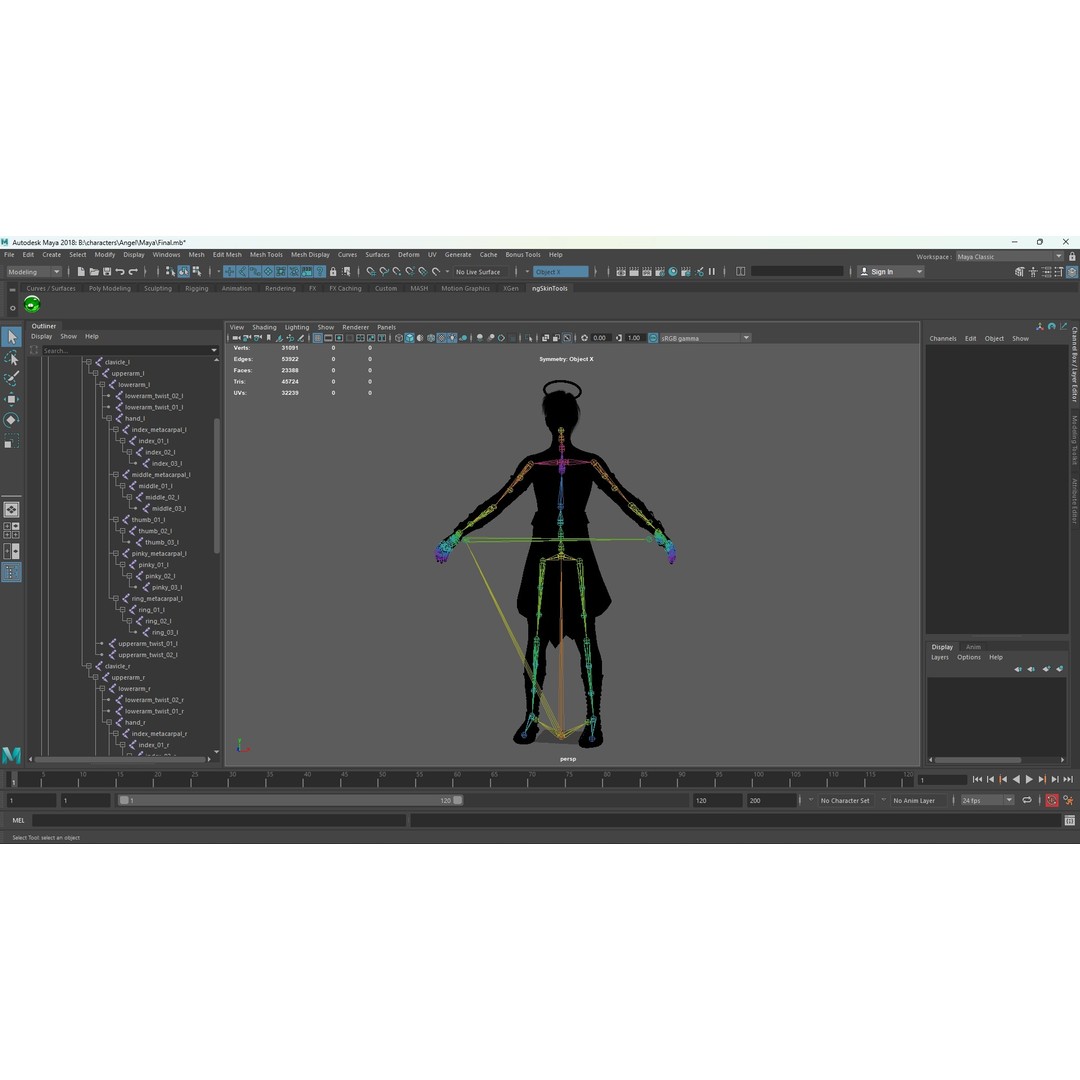 Angel Mikhail 3D Model – Low Poly Rigged Character for Games - View 7