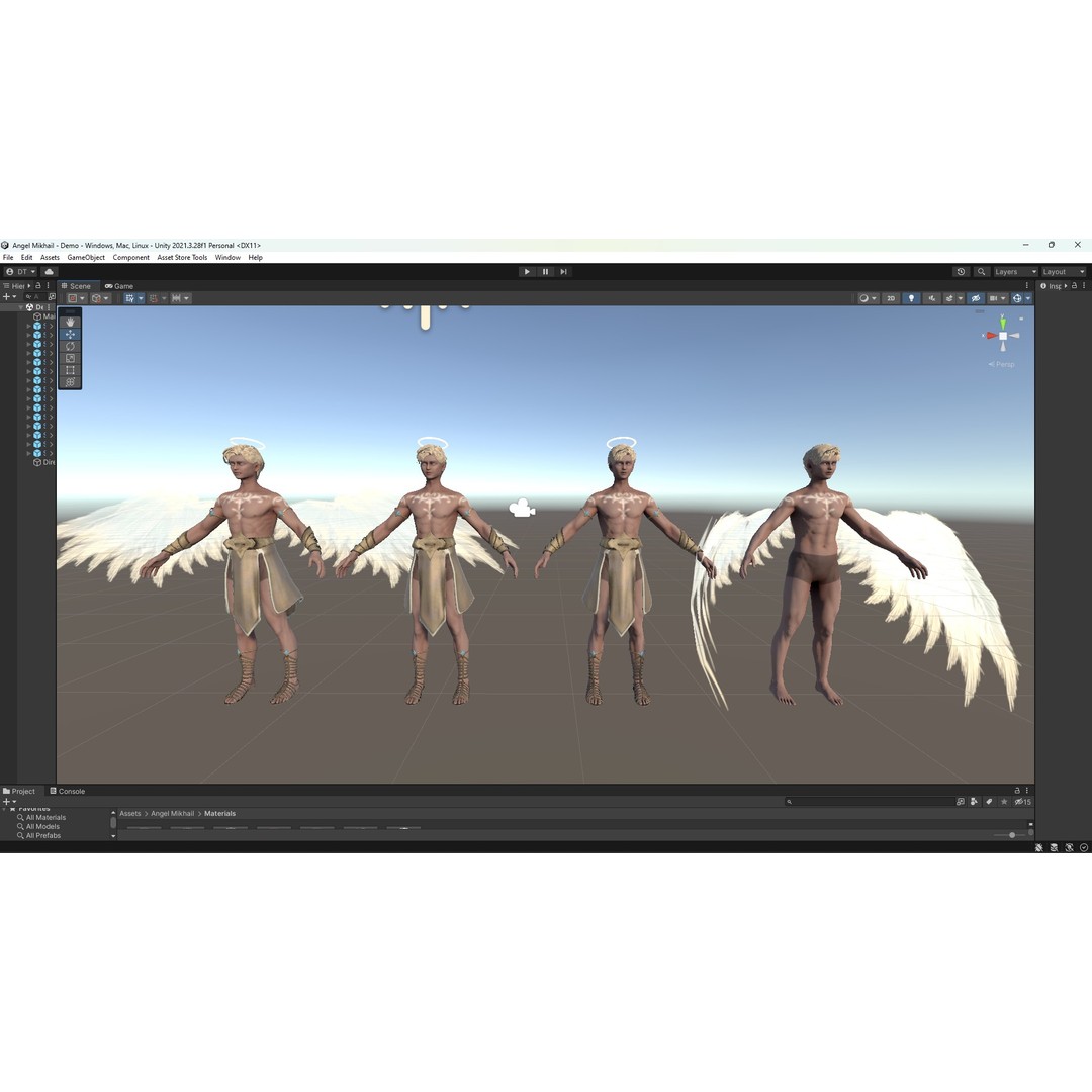 Angel Mikhail 3D Model – Low Poly Rigged Character for Games - View 8