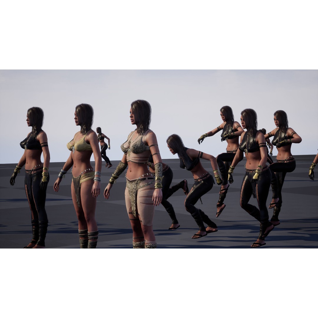Defender Girl 2 3D Model – Low Poly Rigged Character with Animations - View 31