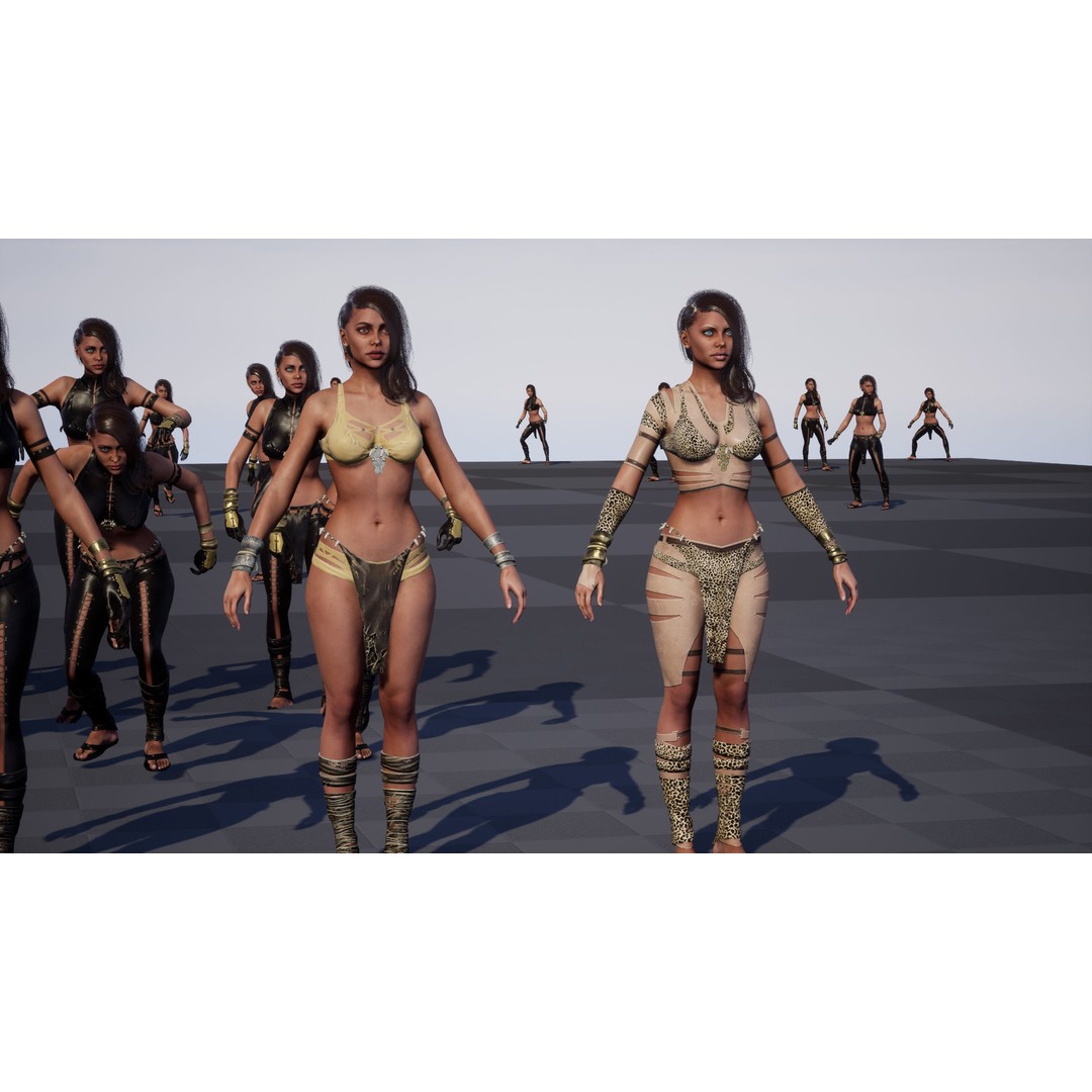 Defender Girl 2 3D Model – Low Poly Rigged Character with Animations - View 32