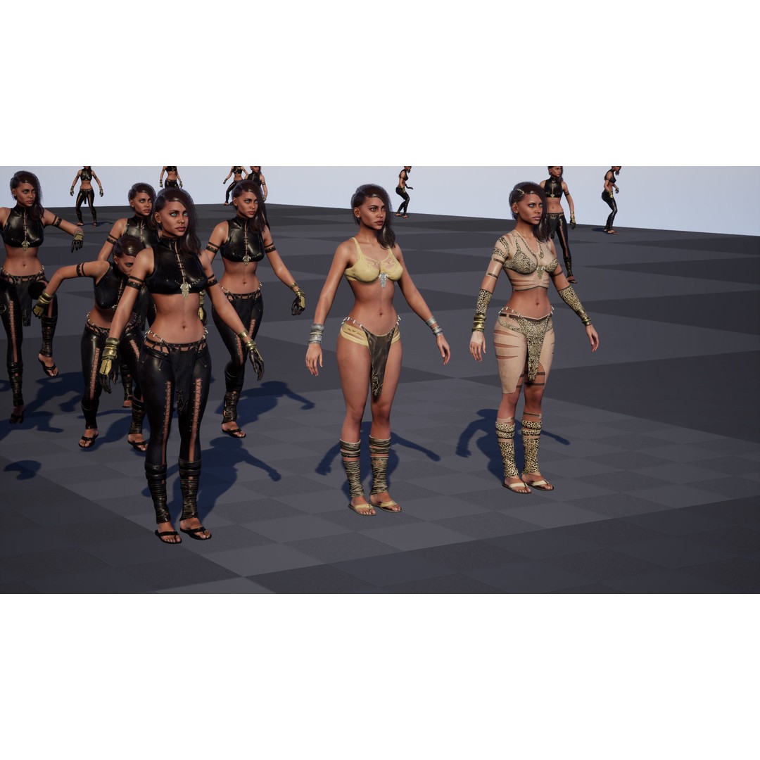 Defender Girl 2 3D Model – Low Poly Rigged Character with Animations - View 34