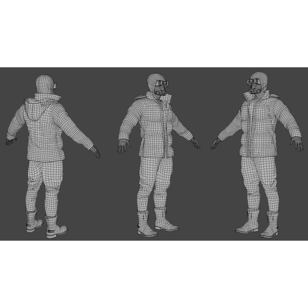 Cyberpunk Explorer 3D Model – Low Poly Game-Ready Character, FBX