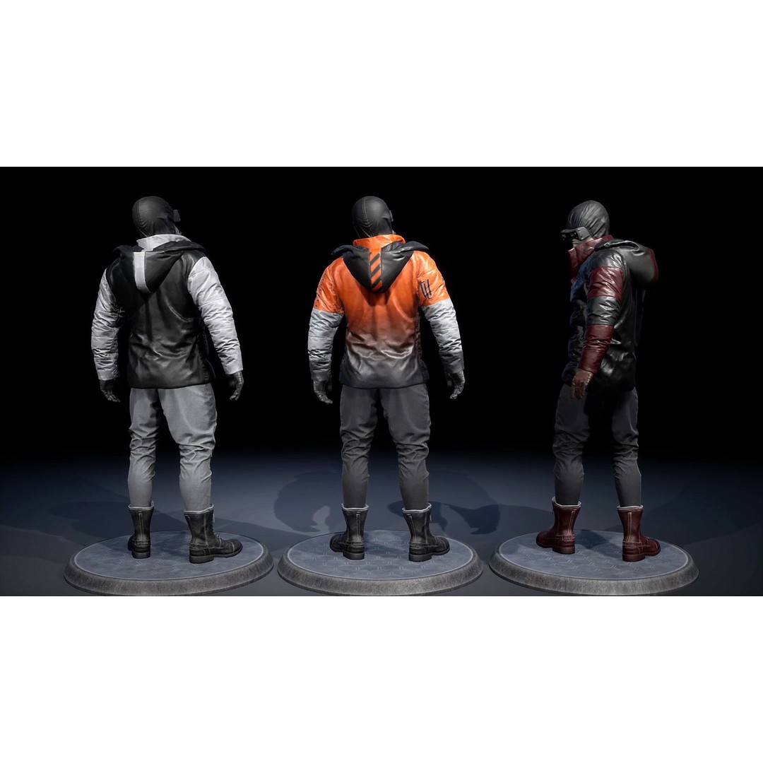 Cyberpunk Explorer 3D Model – Low Poly Game-Ready Character, FBX - View 16