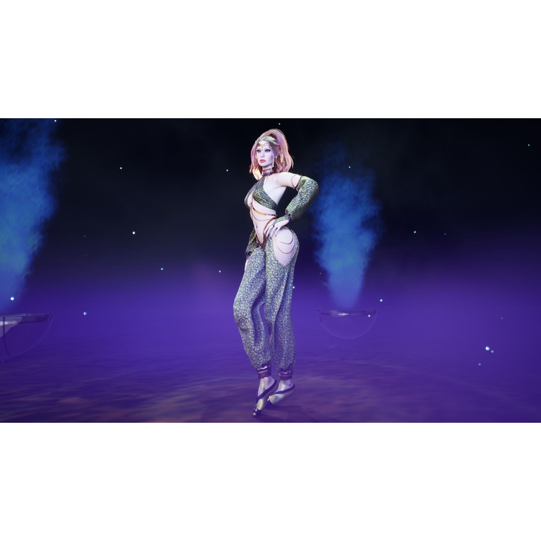 Dancer 3D Model – Low Poly Rigged Character with PBR Textures - View 12