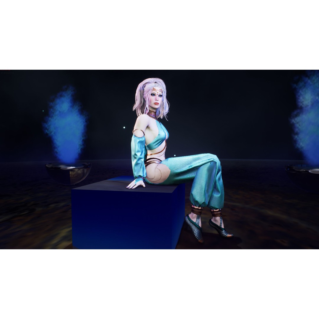 Dancer 3D Model – Low Poly Rigged Character with PBR Textures - View 13