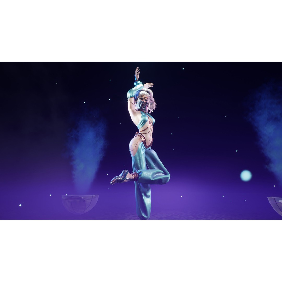 Dancer 3D Model – Low Poly Rigged Character with PBR Textures - View 16