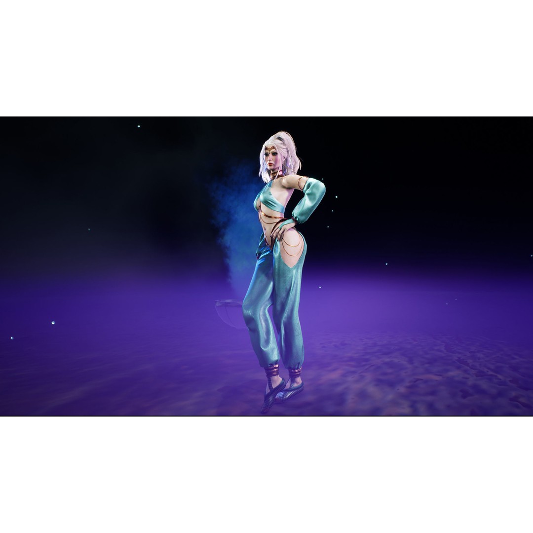 Dancer 3D Model – Low Poly Rigged Character with PBR Textures - View 19