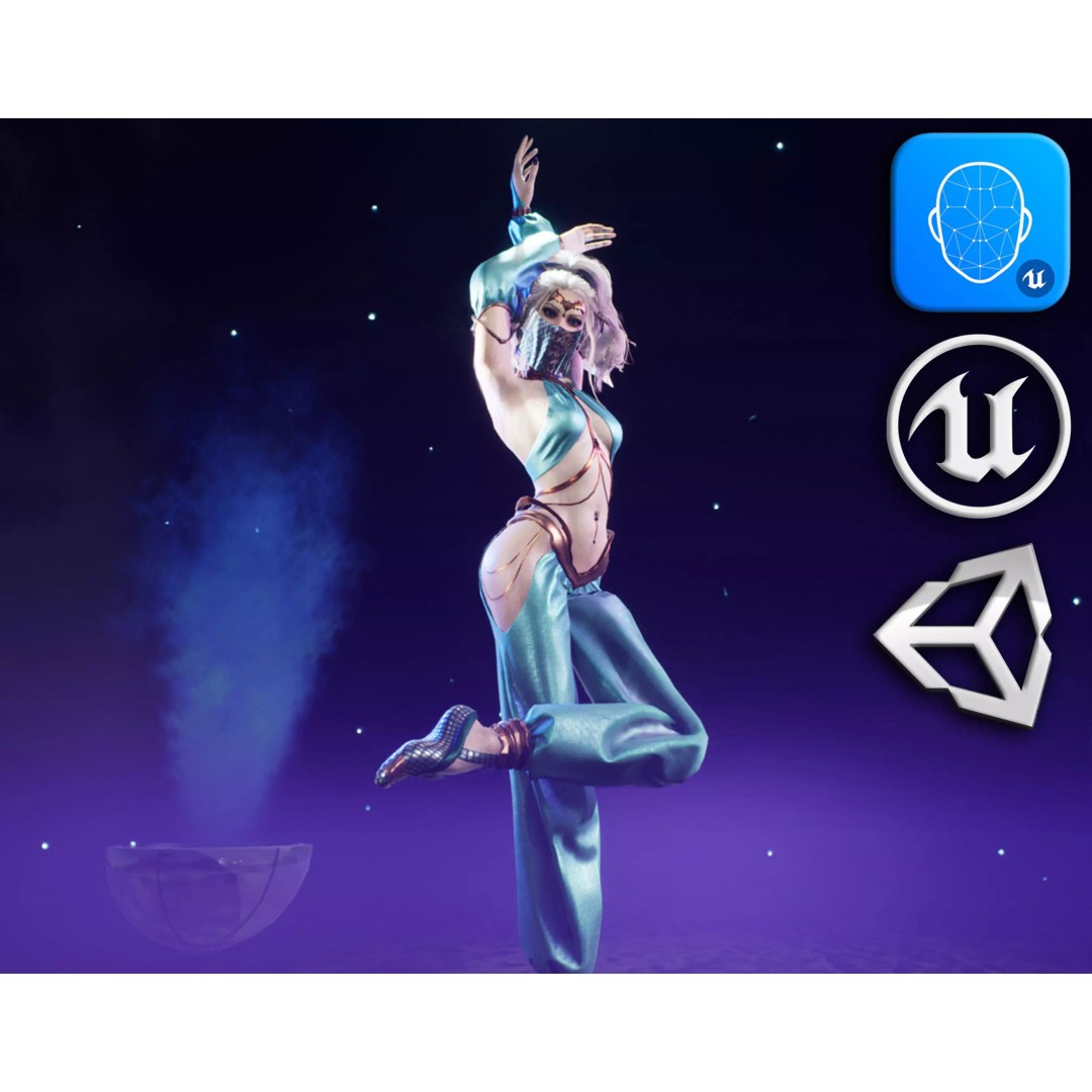 Dancer 3D Model – Low Poly Rigged Character with PBR Textures - View 2