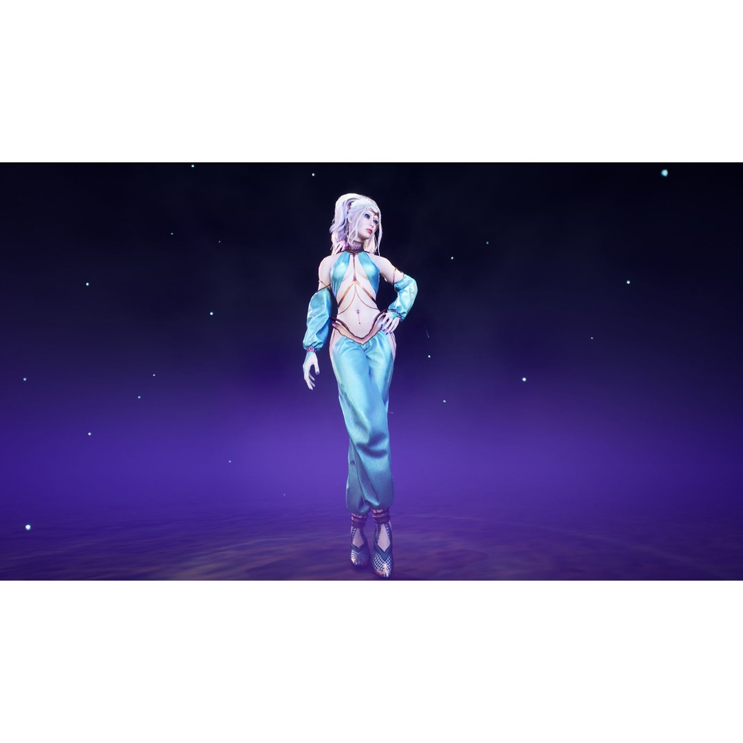 Dancer 3D Model – Low Poly Rigged Character with PBR Textures - View 21