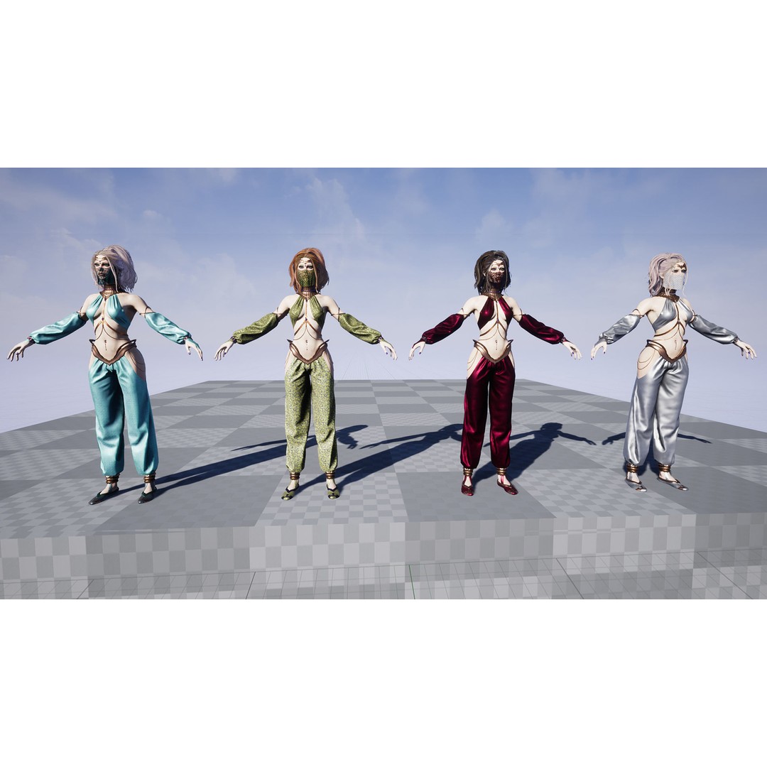 Dancer 3D Model – Low Poly Rigged Character with PBR Textures - View 23