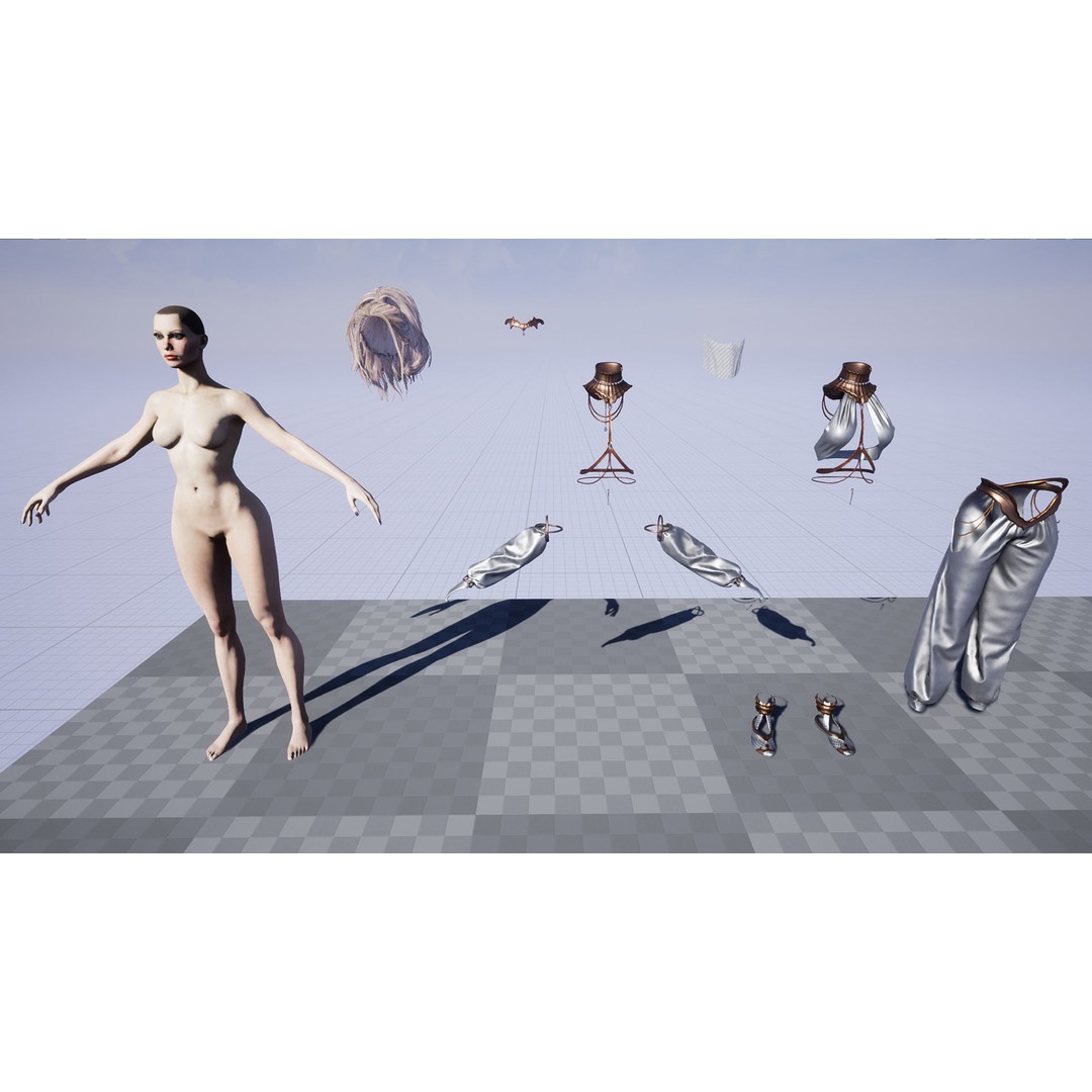 Dancer 3D Model – Low Poly Rigged Character with PBR Textures - View 24