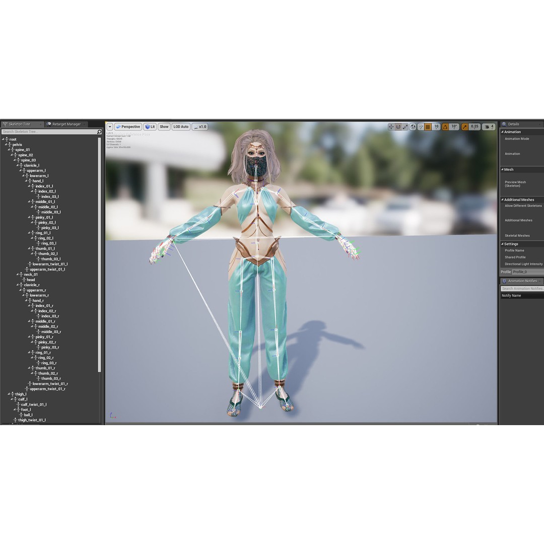 Dancer 3D Model – Low Poly Rigged Character with PBR Textures - View 25