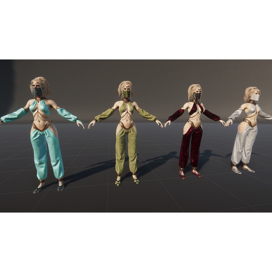 Dancer 3D Model – Low Poly Rigged Character with PBR Textures - View 26