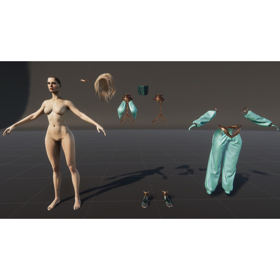 Dancer 3D Model – Low Poly Rigged Character with PBR Textures - View 28