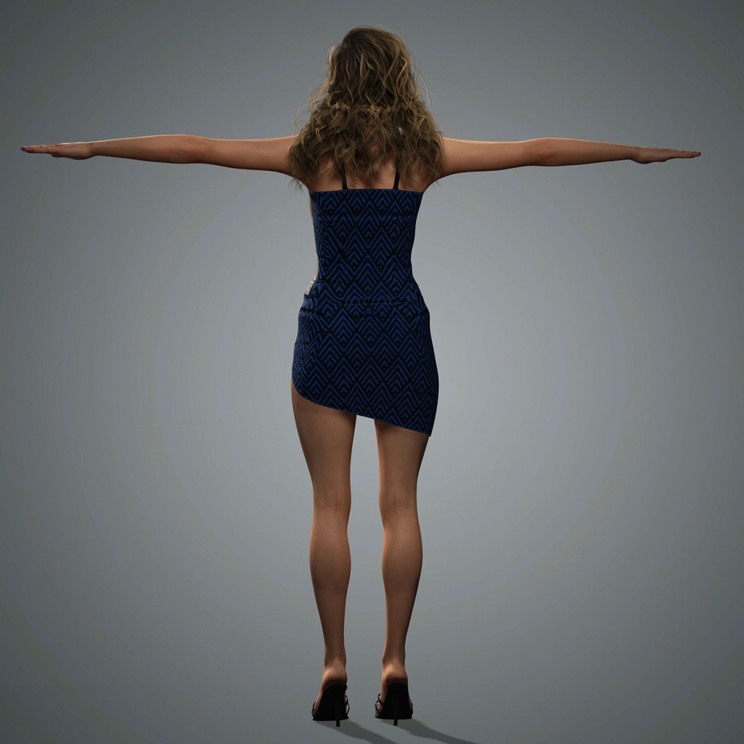Shakira 3D Model – Low Poly Rigged Character for Animation, FBX, OBJ - View 14