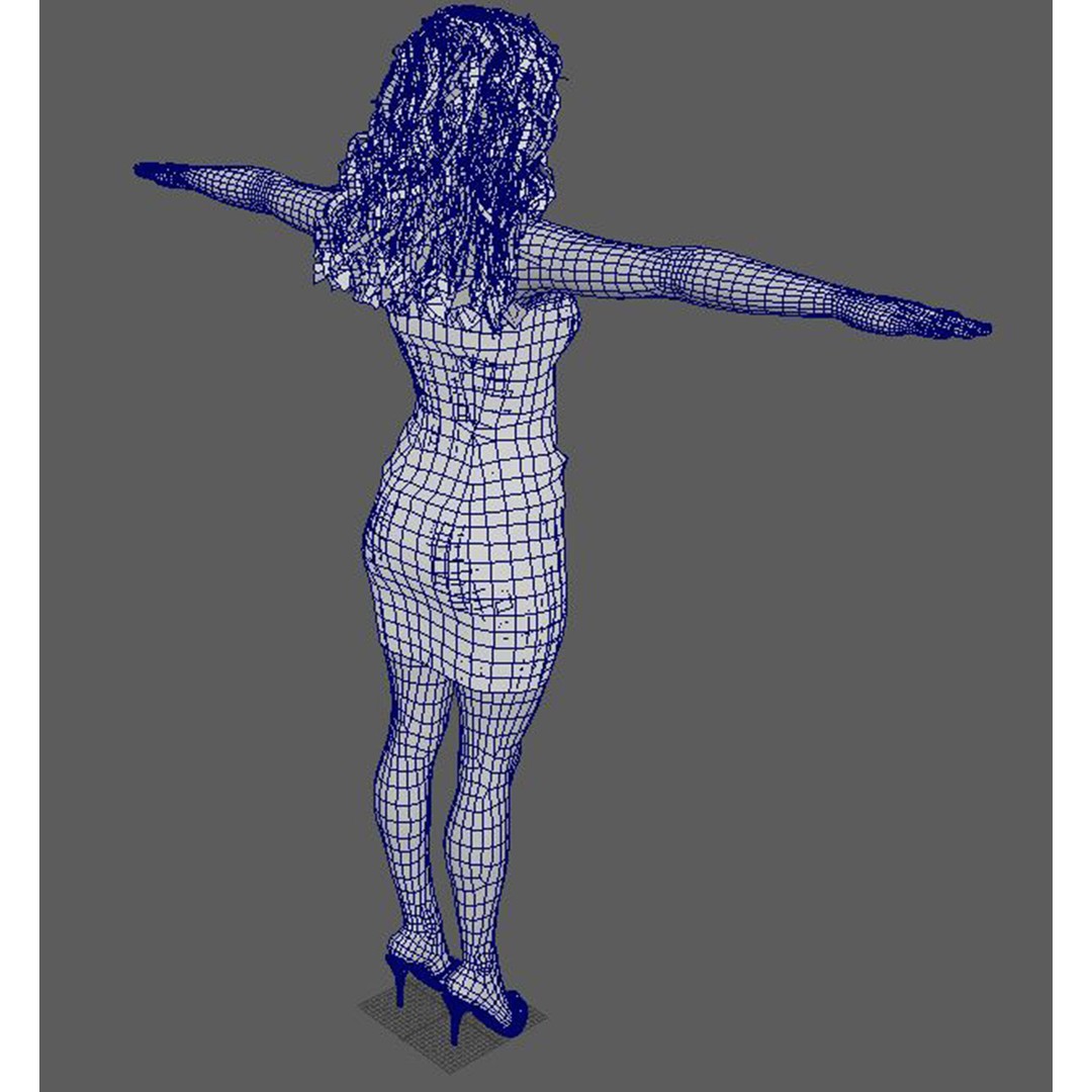 Shakira 3D Model – Low Poly Rigged Character for Animation, FBX, OBJ - View 21
