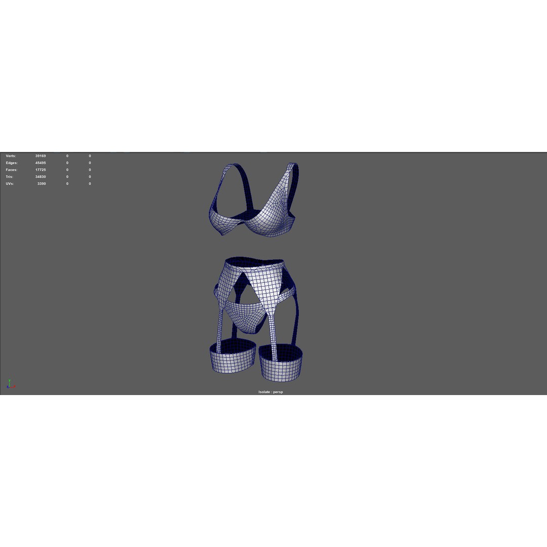 Lingerie 3D Model – Low Poly Fashion Asset, PBR Textures, FBX - View 15