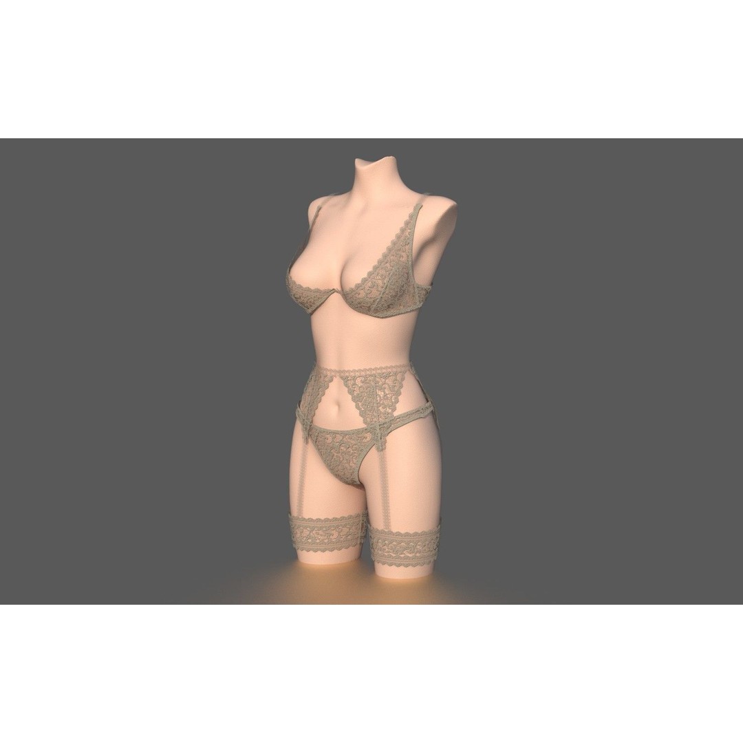 Lingerie 3D Model – Low Poly Fashion Asset, PBR Textures, FBX - View 6