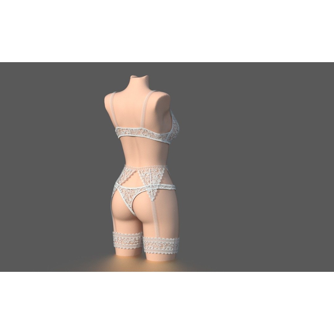 Lingerie 3D Model – Low Poly Fashion Asset, PBR Textures, FBX - View 9