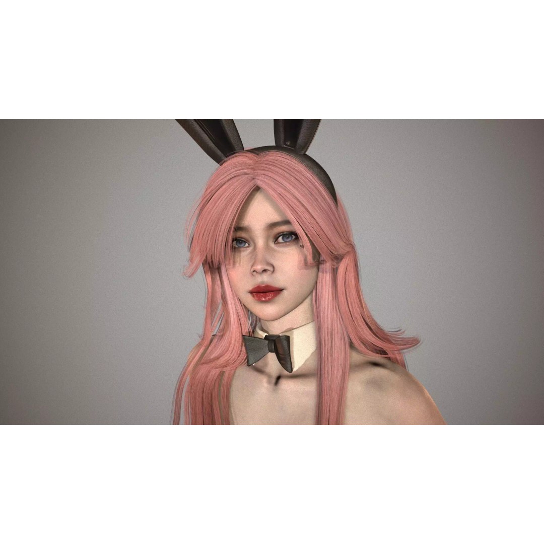 Bunny Girl 3D Model – Low-Poly Game Asset, Rigged, PBR Textures - View 11