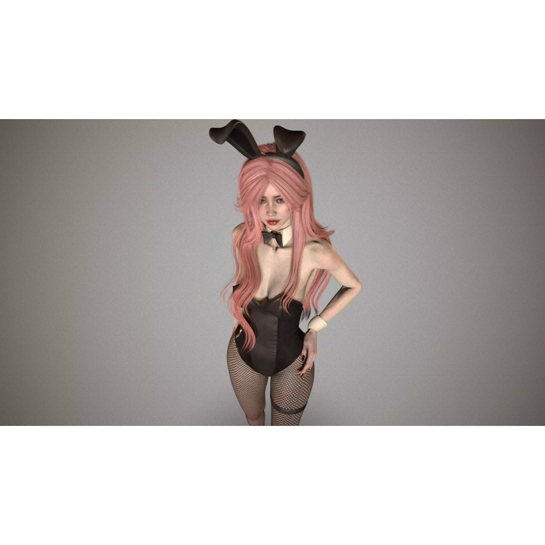 Bunny Girl 3D Model – Low-Poly Game Asset, Rigged, PBR Textures - View 12