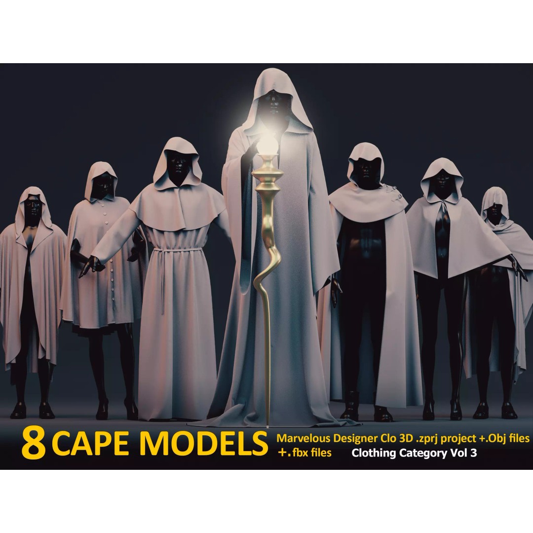 Cape 3D Model – Low Poly Clothing for Characters, FBX & OBJ - View 2