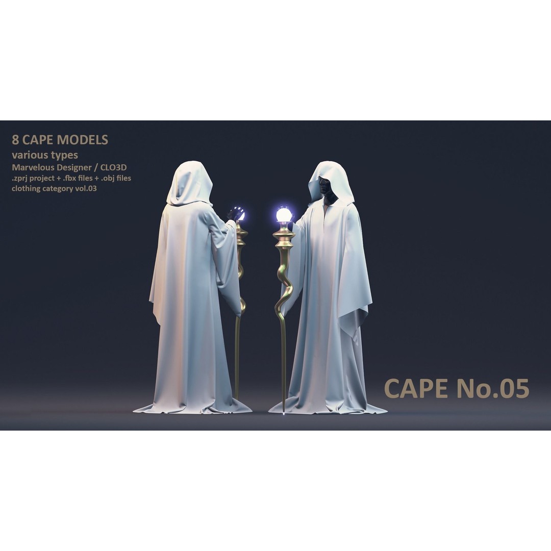 Cape 3D Model – Low Poly Clothing for Characters, FBX & OBJ - View 7