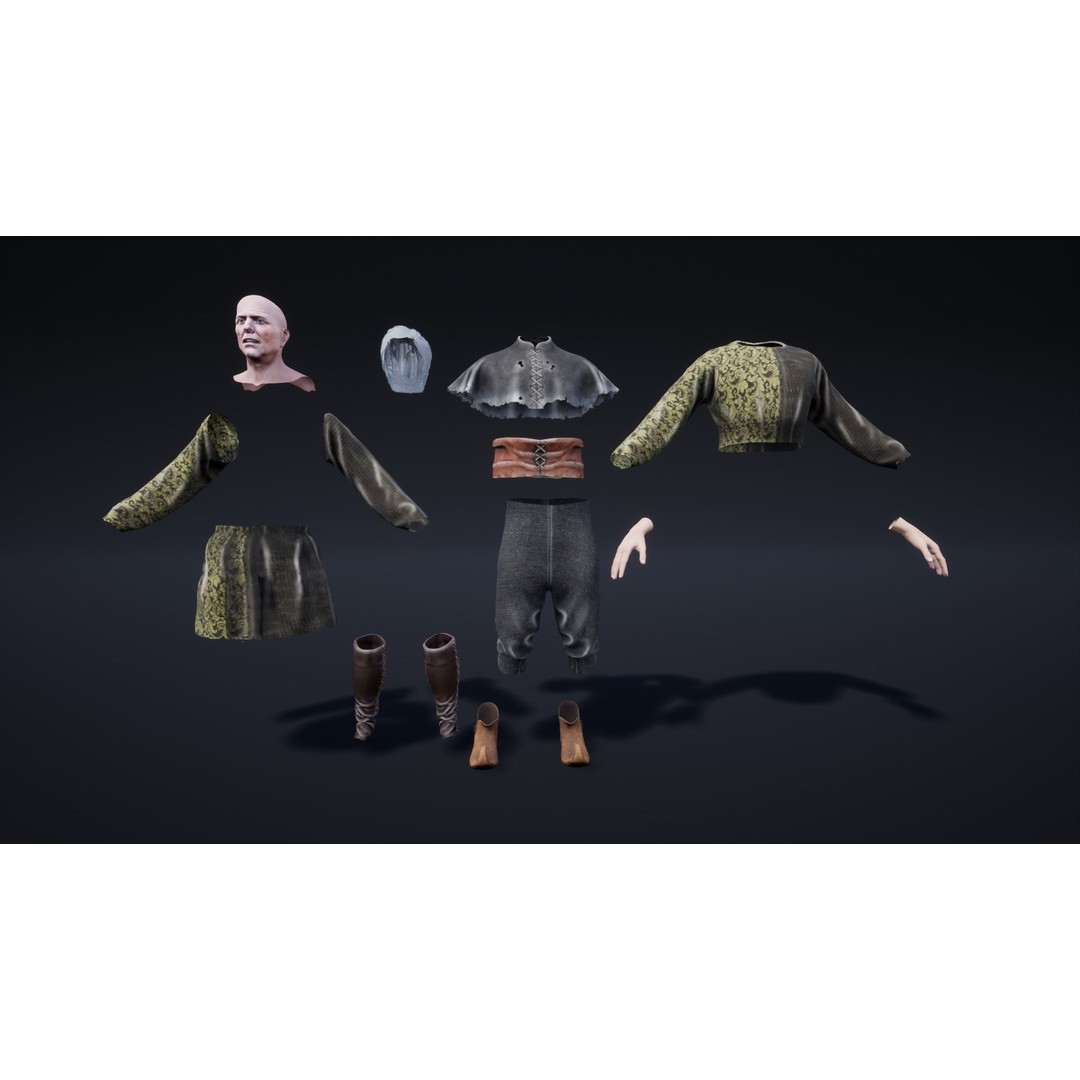 Medieval NPC Male Pack 3D Model – Low Poly Game Ready Characters, FBX