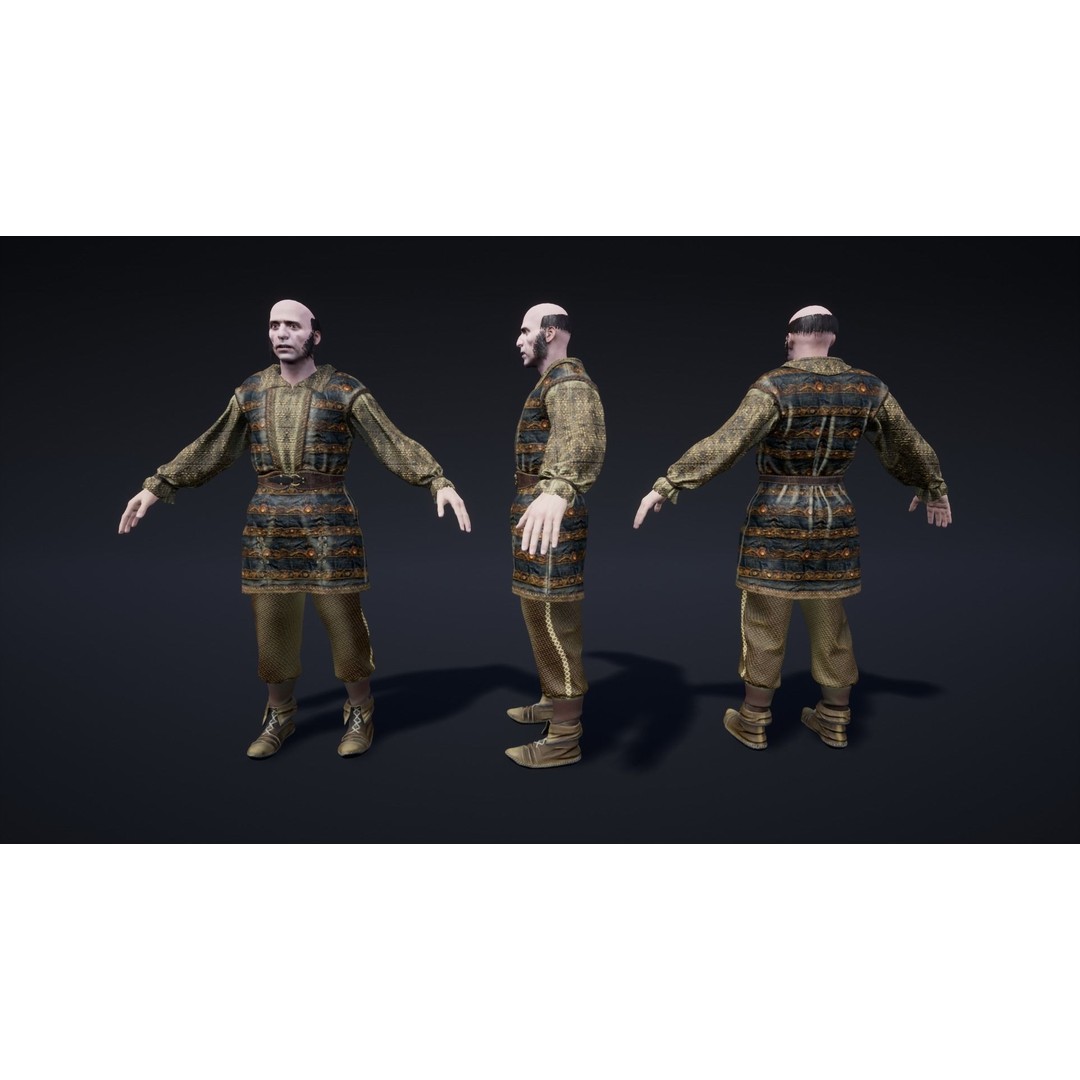 Medieval NPC Male Pack 3D Model – Low Poly Game Ready Characters, FBX - View 11