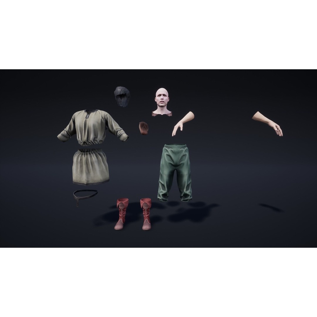 Medieval NPC Male Pack 3D Model – Low Poly Game Ready Characters, FBX - View 13