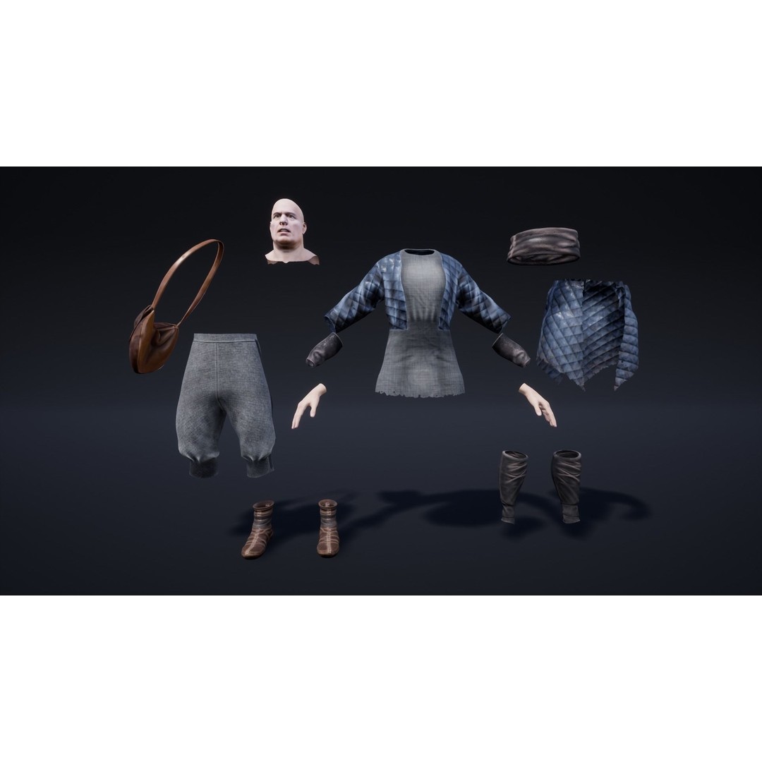 Medieval NPC Male Pack 3D Model – Low Poly Game Ready Characters, FBX - View 15