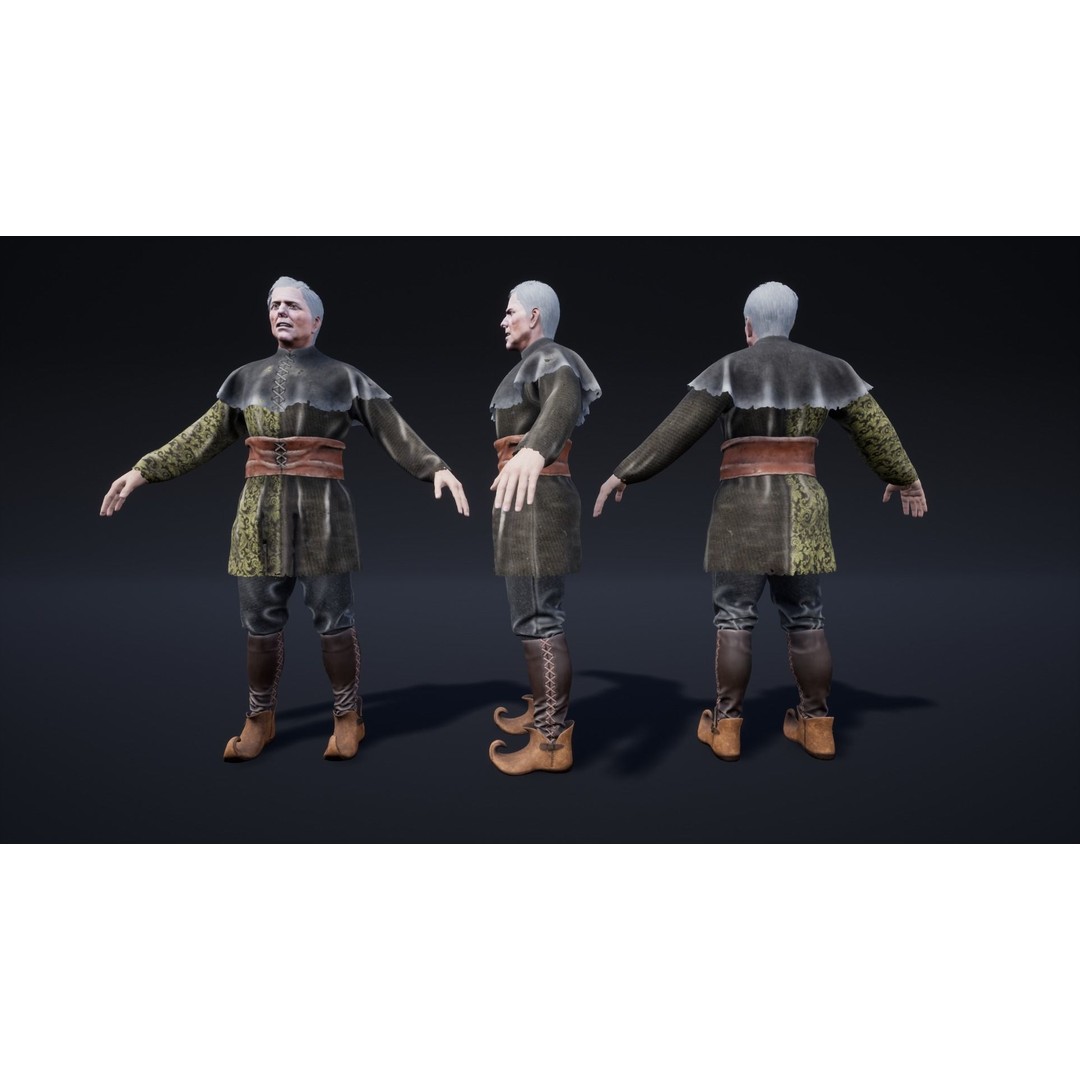 Medieval NPC Male Pack 3D Model – Low Poly Game Ready Characters, FBX - View 16