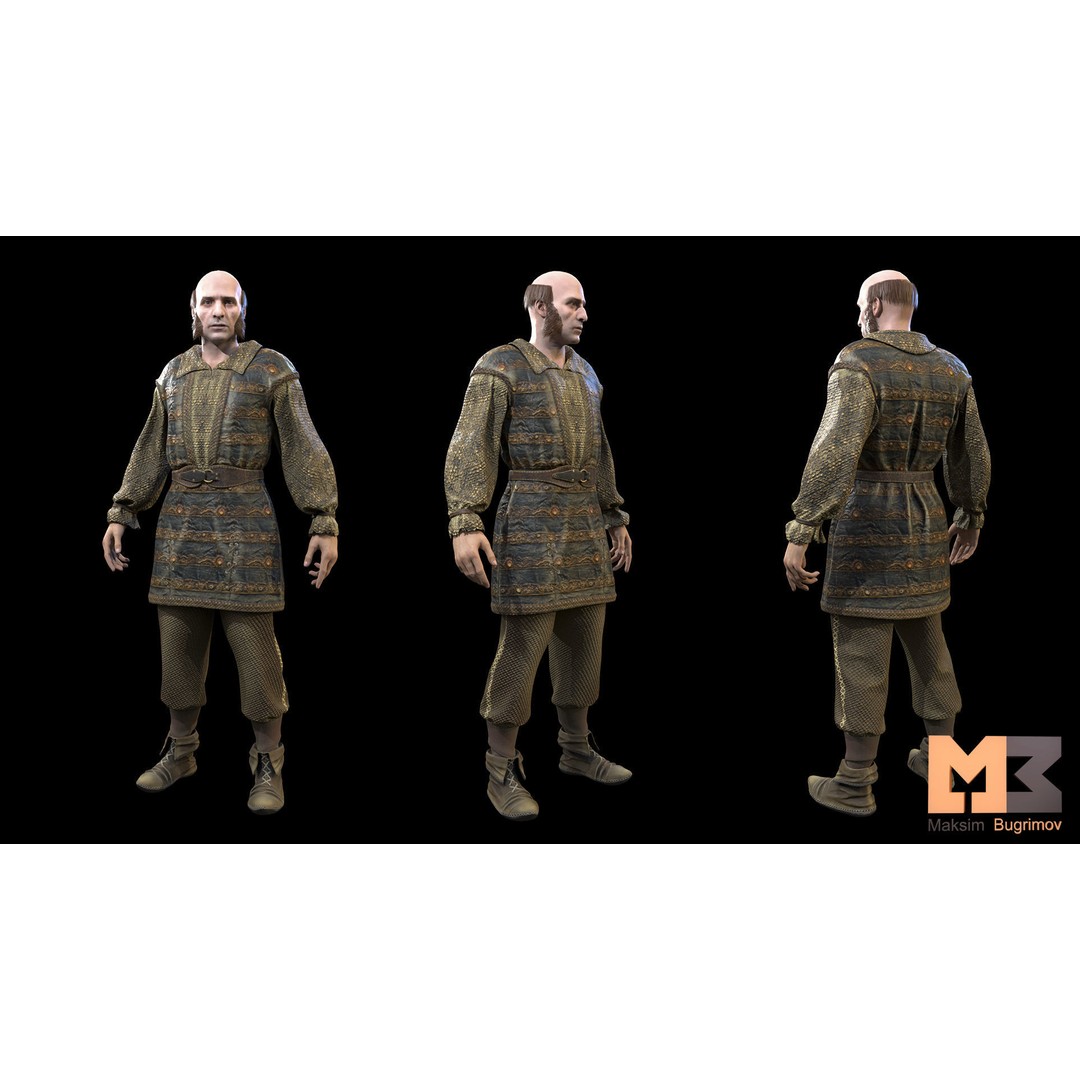 Medieval NPC Male Pack 3D Model – Low Poly Game Ready Characters, FBX - View 6