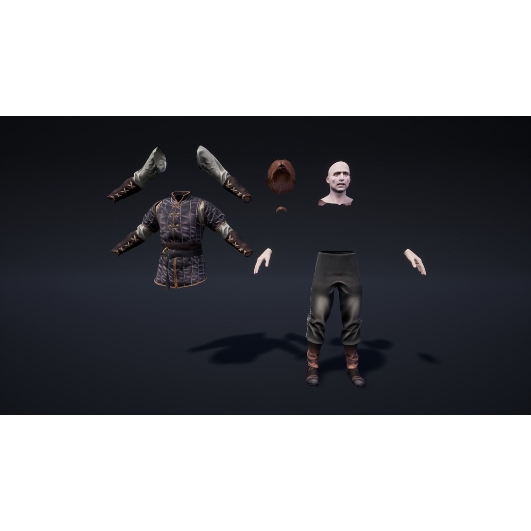 Medieval NPC Male Pack 3D Model – Low Poly Game Ready Characters, FBX - View 7