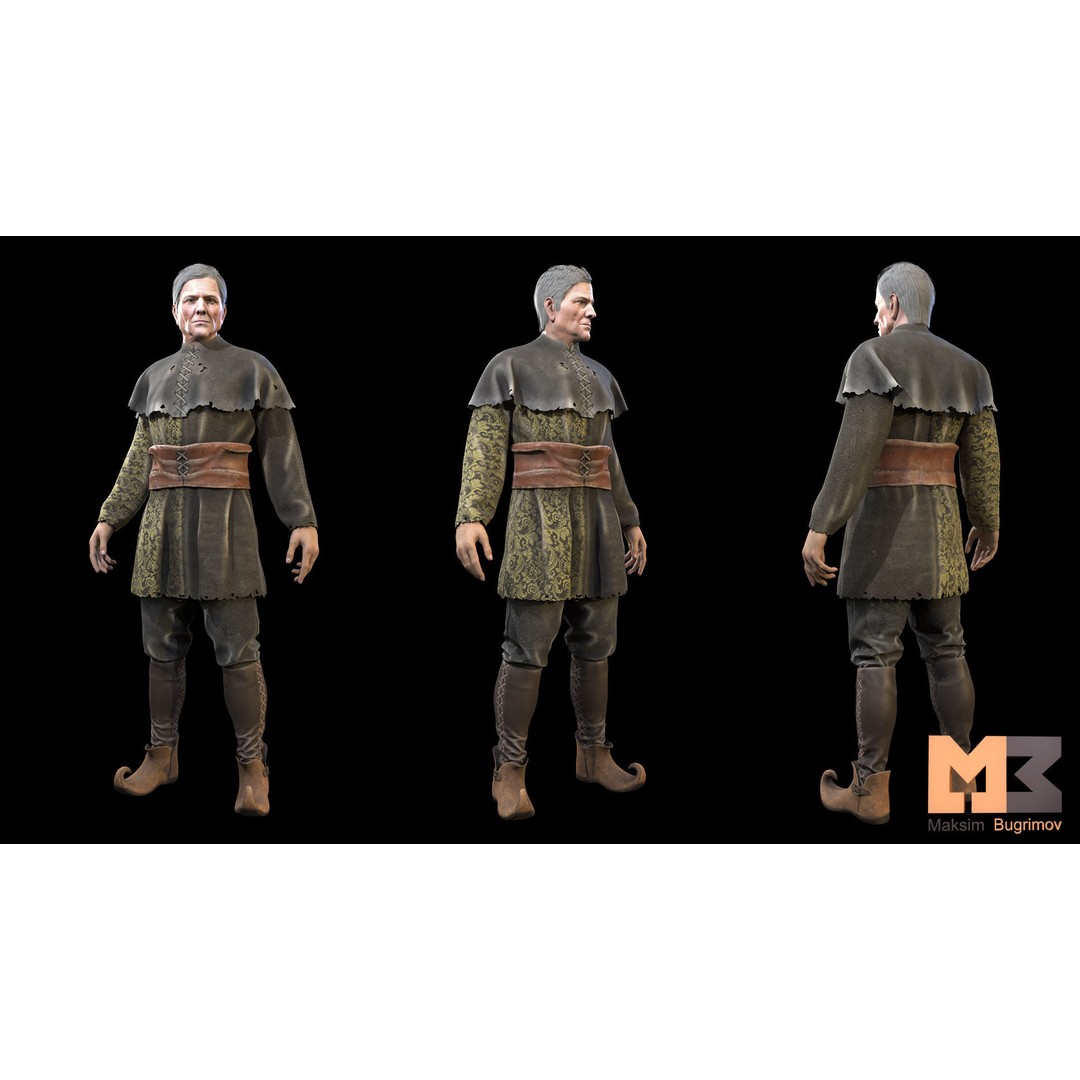Medieval NPC Male Pack 3D Model – Low Poly Game Ready Characters, FBX - View 8
